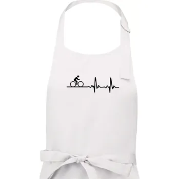 Kuchyňská zástěra Cyklo ekg - kolo - Dámská zástěra na vaření - Univerzální velikost ( Bílá )