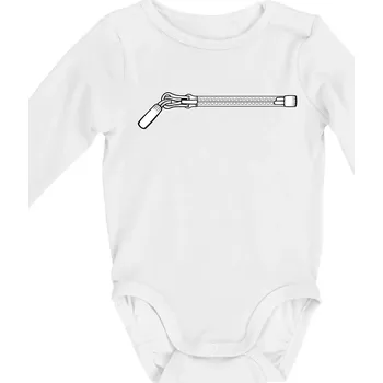 Kojenecký body ZIP prsa - Body kojenecké s dlouhým rukávem - Dlouhý r. do 3 měs ( Bílá )