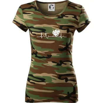 EKG Monstera - Dámské maskáčové triko - 2XL ( Hnědý maskáč )