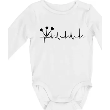 EKG šipky - Body kojenecké s dlouhým rukávem - Dlouhý r. 6-12 měs ( Bílá )