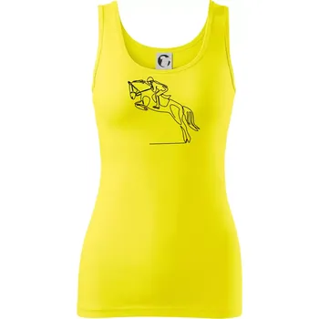 Dámské tričko Jízda na koni jedním tahem - Dámské tílko - XS ( Citrónová )