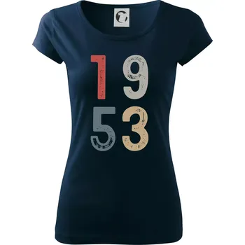Dámské tričko Vintage číslice 1953 - Dámské triko Pure - XS ( Námořní modrá (velmi tmavá - téměř černá) )