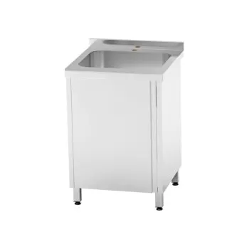 Nerezový dřez Dřez lisovaný 1x vana s křídlovými dveřmi, rozměr 600x600x850mm - 1x dřez 400x400x300mm