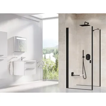Ravak Chrome CRV1+CPS sprchový kout čtvercový 90x90 cm Profil: Černá, Sklo: Hladké čiré