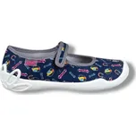 Dívčí balerínky, domácí obuv Befado - modré, Skate - 31