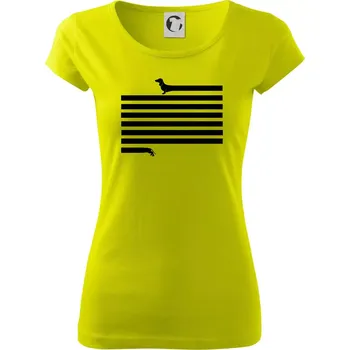 Dámské tričko Jezevčík dlouhý - Dámské triko Pure - L ( Limetková )