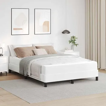 Ložnice vidaXL Rám postele s matrací Úplně bílá 160 x 200 cm textil [3398639]