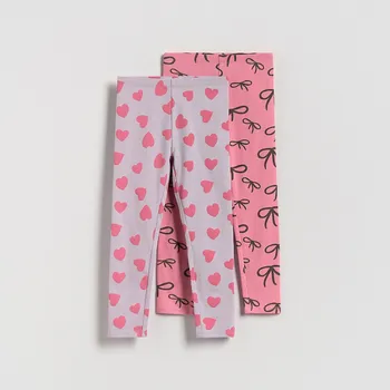 Dívčí kalhoty Reserved - Sada 2 legín s vysokým podílem bavlny - vícebarevná - 873FF-MLC - 873FF-MLC-116