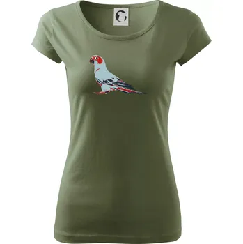 Dámské tričko Papoušek vintage - Dámské triko Pure - 2XL ( Khaki )