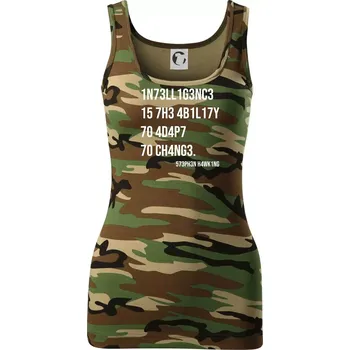 Dámské tričko Test inteligence - Stephen Hawking - Dámské Maskáčové tílko - M ( Hnědý maskáč )