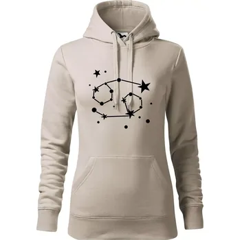 Dámská mikina Souhvězdí - Cancer - Rak - Mikina dámská Cape s kapucí - XL ( Ledově šedá )