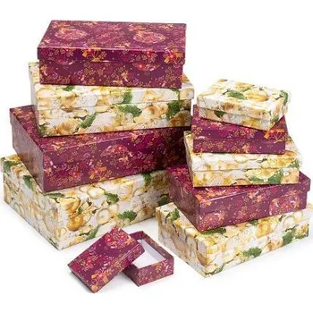 ARGUS Sada 10 ks dárkových krabic vánoční 25001174