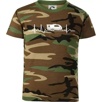 EKG karavan - Dětské maskáčové triko - 134 cm/8 let ( Hnědý maskáč )