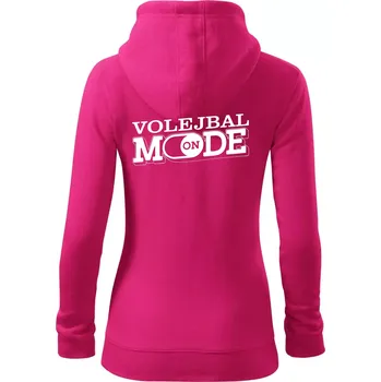 Dámská mikina Volejbal mode - Dámská mikina trendy zipper s kapucí - XL ( Purpurová )