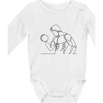 Fitness muž jedním tahem - Body kojenecké s dlouhým rukávem - Dlouhý r. 3-6 měs ( Bílá )
