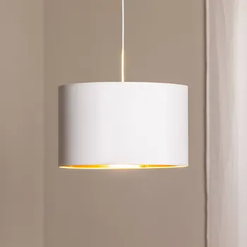 Luminex Závěsné světlo Soho válcové 1žárovka Ø 40cm bílá/zlatá bílá, zlatá 1 x 60 W - Doprava zdarma