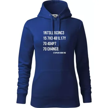 Dámská mikina Test inteligence - Stephen Hawking - Mikina dámská Cape s kapucí - L ( Královská modrá )