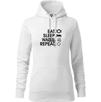 Dámská mikina Eat sleep water polo repeat - Mikina dámská Cape s kapucí - XS ( Bílá )