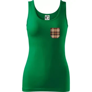 Dámské tričko Flanelové triko hnědé - Dámské tílko - XL ( Středně zelená )