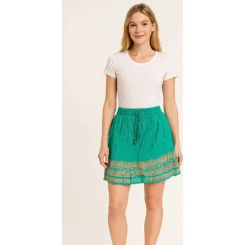 Dámská sukně Sukně tyrkys-zlatá