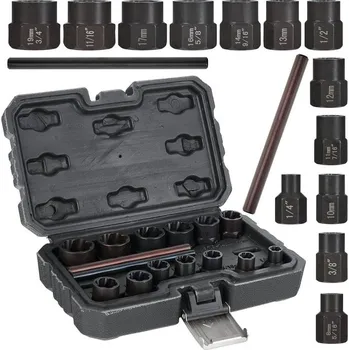 Hlavice na poškozené šrouby a matice, nástrčné, sada 15 ks - GEKO