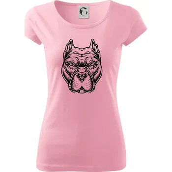 Dámské oblečení Americký stafordširský teriér hlava - Dámské triko Pure - XS ( Růžová )