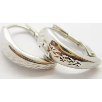 Náušnice Klenoty Budín Dámské gravírované náušnice z bílého zlata 585/1,59gr HK2342 (Klenoty Budín Dámské gravírované náušnice z bílého zlata 585/1,59gr HK2342)