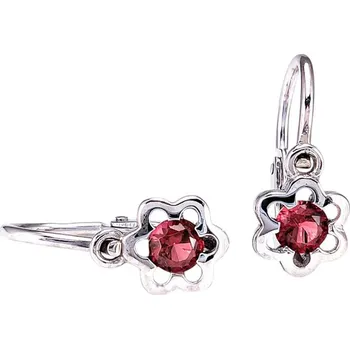 Náušnice Zlaté 585/1000 náušnice z bílého zlata kytičky se zirkonem 6018RB