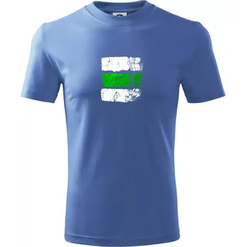 Turistická značka - zelená - Tričko dětské bavlněné - 98 cm / 2 roky ( Azurově modrá )