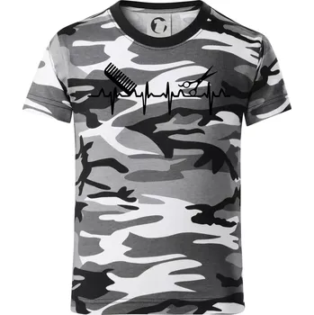 Chlapecké tričko EKG kadeřnictví - Dětské maskáčové triko - 104-110cm / 3-4 roky ( Šedý maskáč )