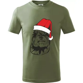 Chlapecké tričko Knírač vánoční - Tričko dětské bavlněné - 158 cm/12 let ( Khaki )