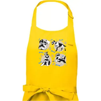 Kuchyňská zástěra Knírač - 4 obrázky - Pánská zástěra na vaření - Univerzální velikost ( Žlutá )