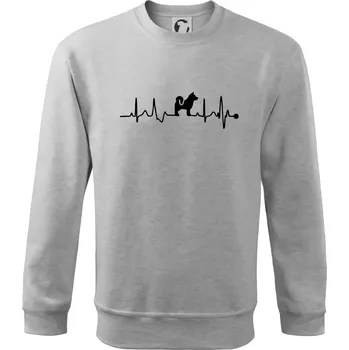 Pánská mikina Shiba-Inu EKG - Mikina Essential pánská - M ( Světlešedý Melír )