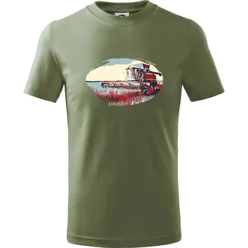 Kombajn vintage - Tričko dětské bavlněné - 134 cm/8 let ( Khaki )