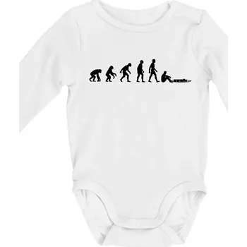Kojenecký body Evoluce mašinky - Body kojenecké s dlouhým rukávem - Dlouhý r. do 3 měs ( Bílá )