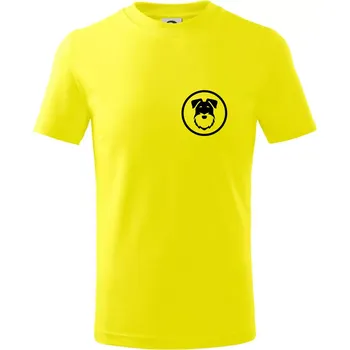 Chlapecké tričko Knírač v kolečku na prsu - Tričko dětské bavlněné - 98 cm / 2 roky ( Citrónová )