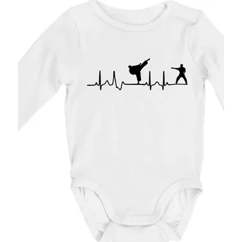 Kojenecký body Karate EKG - Body kojenecké s dlouhým rukávem - Dlouhý r. do 3 měs ( Bílá )