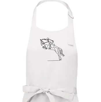 Kuchyňská zástěra Jízda na koni jedním tahem - Pánská zástěra na vaření - Univerzální velikost ( Bílá )