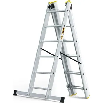 Žebřík DRABEST Žebřík hliníkový Drabest, 3x6 PRO, 3-dílný PROFI