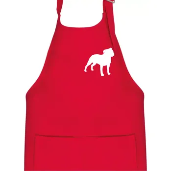 Kuchyňská zástěra Americký stafordširský teriér Na prsu - Dětská zástěra na vaření - Univerzální velikost ( Červená )