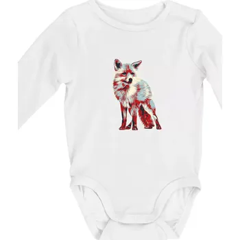 Kojenecký body Liška vintage - Body kojenecké s dlouhým rukávem - Dlouhý r. do 3 měs ( Bílá )