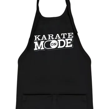 Kuchyňská zástěra Karate mode - Dětská zástěra na vaření - Univerzální velikost ( Černá )