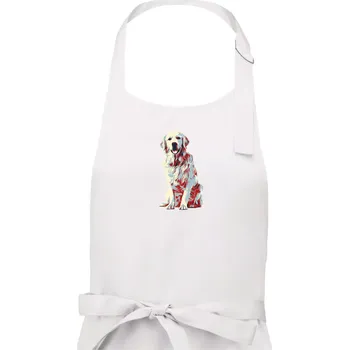 Kuchyňská zástěra Zlatý retriever vintage - Pánská zástěra na vaření - Univerzální velikost ( Bílá )