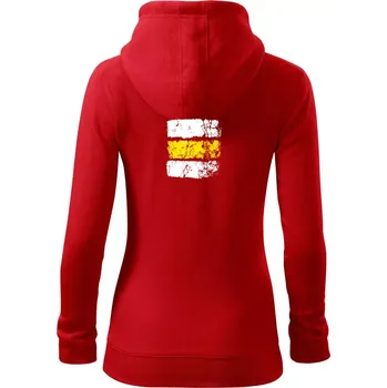 Dámská mikina Turistická značka - žlutá - Dámská mikina trendy zipper s kapucí - L ( Červená )