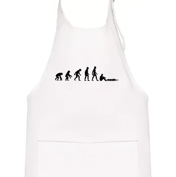 Kuchyňská zástěra Evoluce mašinky - Dětská zástěra na vaření - Univerzální velikost ( Bílá )