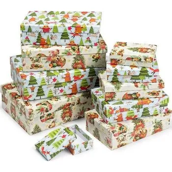 ARGUS Sada 10 ks dárkových krabic vánoční 25001173