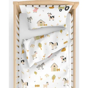 Povlečení Dětské bavlněné povlečení do postýlky - Život na farmě 90 x 130 a 40 x 60 cm