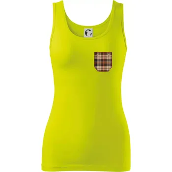 Flanelové triko hnědé - Dámské tílko - L ( Limetková )