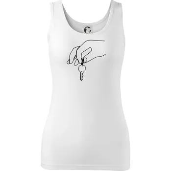 Dámské tričko Klíče a ruka jedním tahem - Dámské tílko - L ( Bílá )