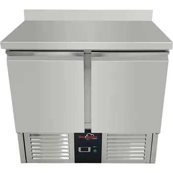 DASgastro Chladící stůl 0,9 x 0,7 m - se 2 dveřmi a zadním lemem